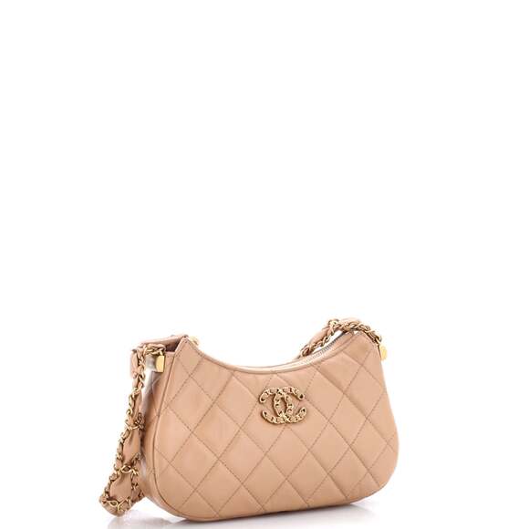 Chanel 19 Zip Hobo Clutch With Chain #240067C39B - Picture 2 of 7